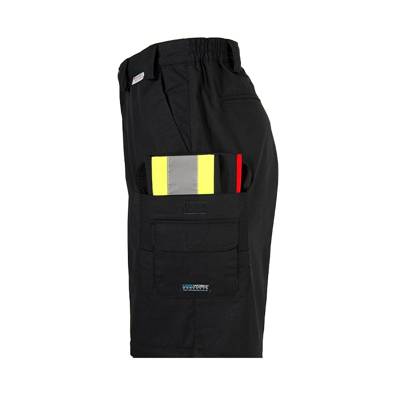 Coolworks Ventilated Cargo Style Workpants, 4″ Refl. Tape (Black)