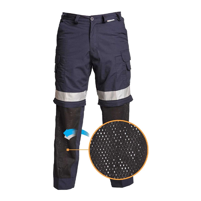 Coolworks Ventilated Cargo Style Workpants, 2″ Silver Refl. Tape (Navy)