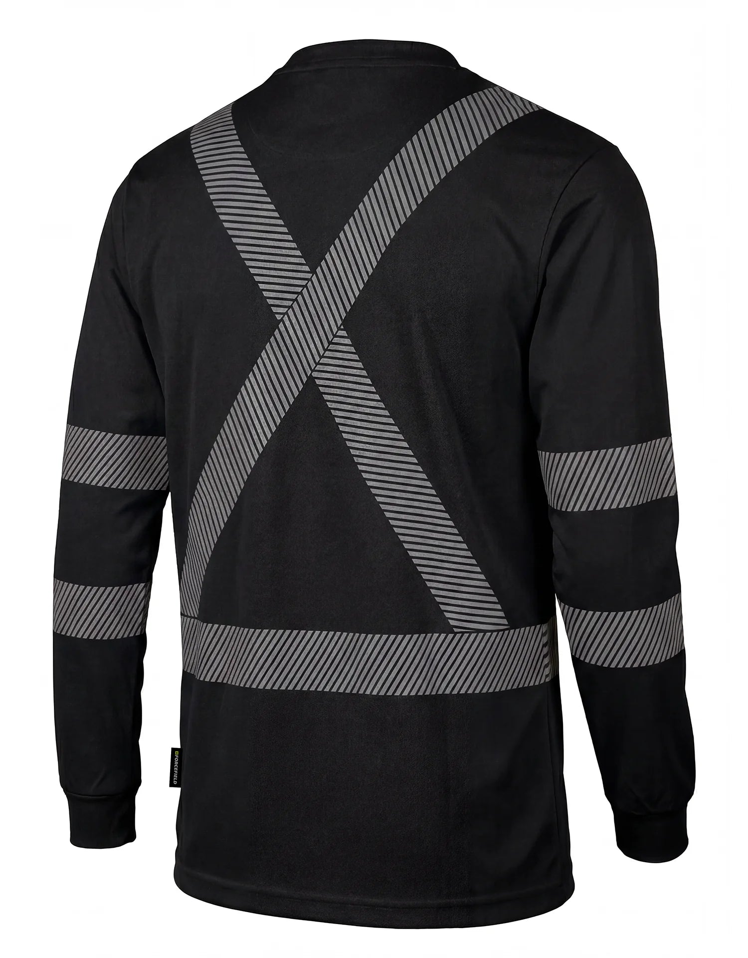 FORCEFIELD Hi Vis Black Crewneck Long Sleeve Ultrasoft Technical Tee-2