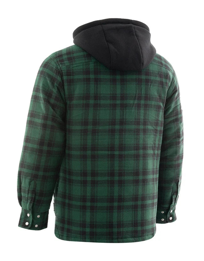Forcefield Green Plaid Plaid Quilt-Lined Flannel Shirt Jacket-2