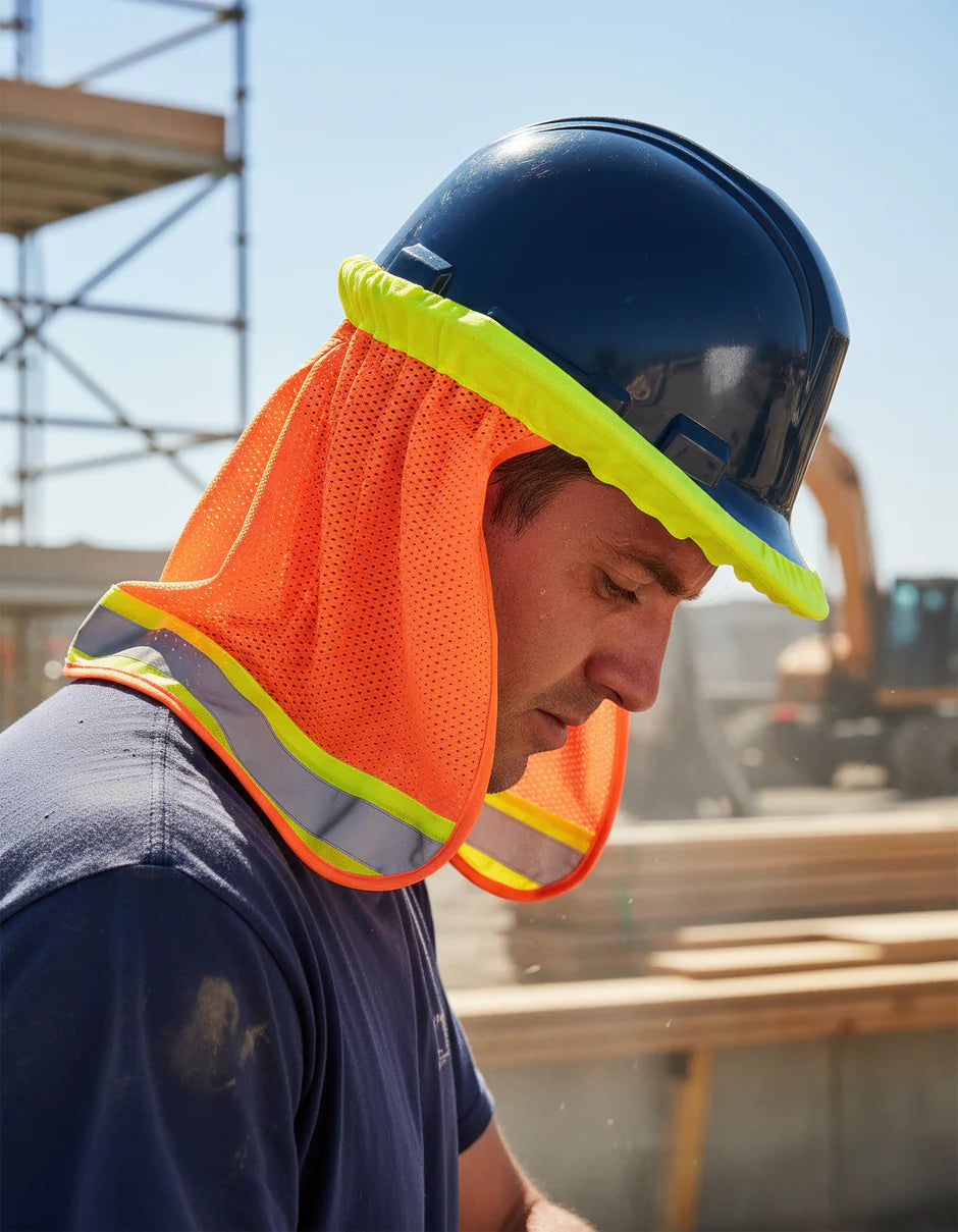 Forcefield Hi-Vis Reflective Mesh Hard Hat Sun Shade Neck Shield