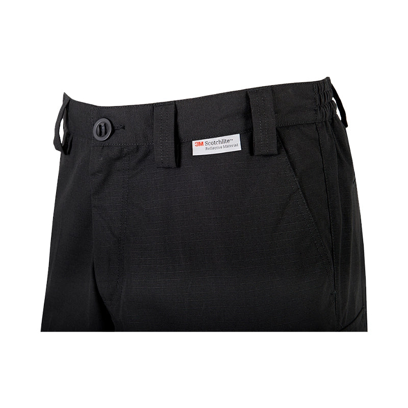 Coolworks Ventilated Cargo Style Workpants, 4″ Refl. Tape (Black)