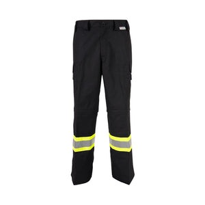 Coolworks Ventilated Cargo Style Workpants, 4″ Refl. Tape (Black)