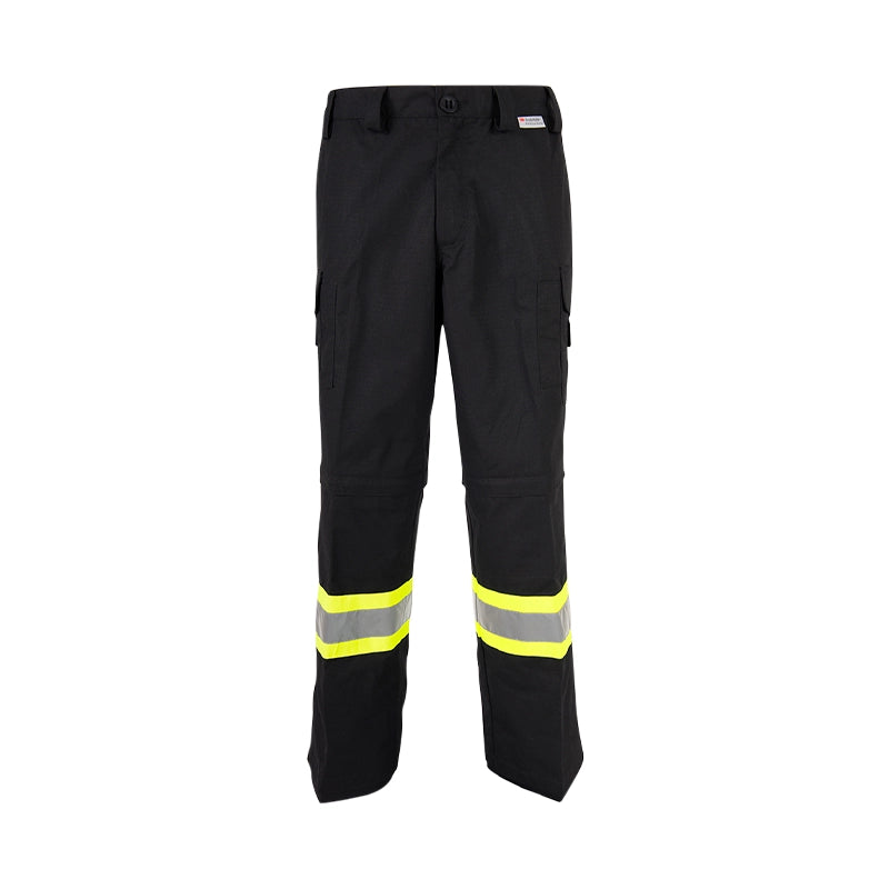 Coolworks Ventilated Cargo Style Workpants, 4″ Refl. Tape (Black)