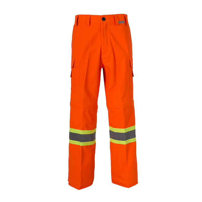 Coolworks Ventilated Cargo Style Workpants, 4″ Refl. Tape (Orange)-4