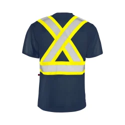 Ground Force Short Sleeve Traffic T-Shirt, 4″ Refl. Tape without arm bands (4-Pack)- TT1