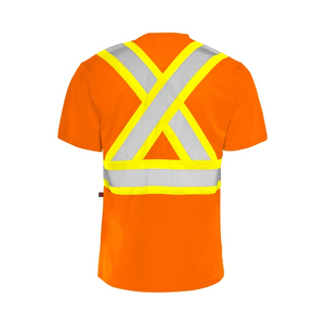 Ground Force Short Sleeve Traffic T-Shirt, 4″ Refl. Tape without arm bands (4-Pack)- TT1