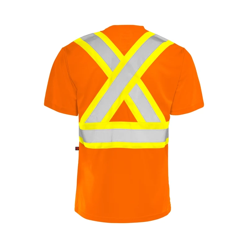 Ground Force Short Sleeve Traffic T-Shirt, 4″ Refl. Tape without arm bands (4-Pack)- TT1-3