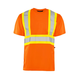 Ground Force Short Sleeve Traffic T-Shirt, 4″ Refl. Tape without arm bands (4-Pack)- TT1